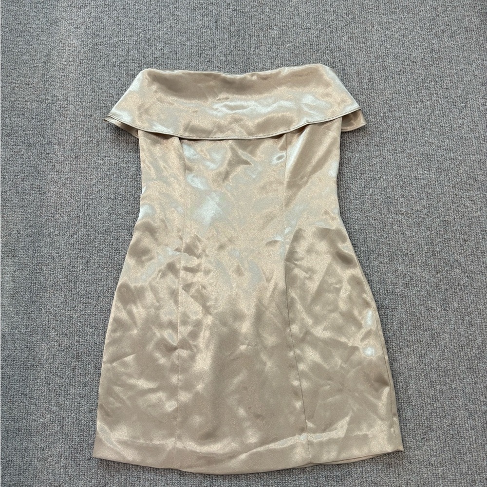 Strapless Gold Mini Dress